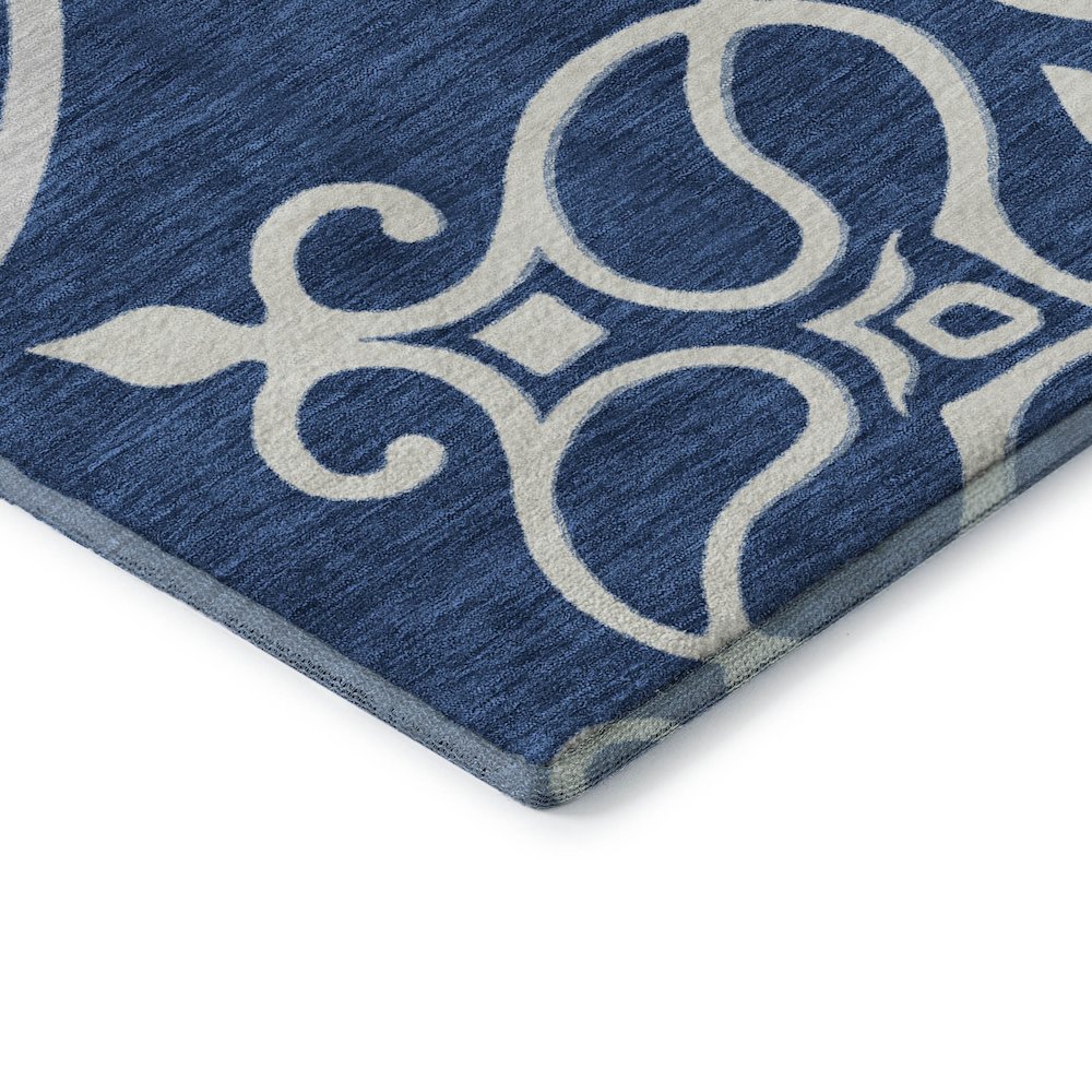 Premium Machine Washable Mayfield AMF874 Navy 1'8" x 2'6" Rug. Picture 3