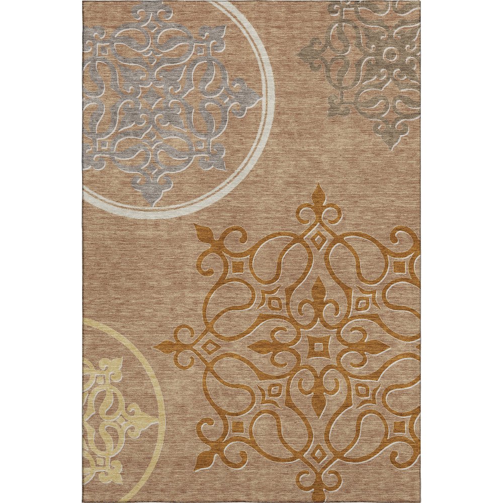 Premium Machine Washable Mayfield AMF874 Terracotta 2'6" x 3'10" Rug. Picture 1