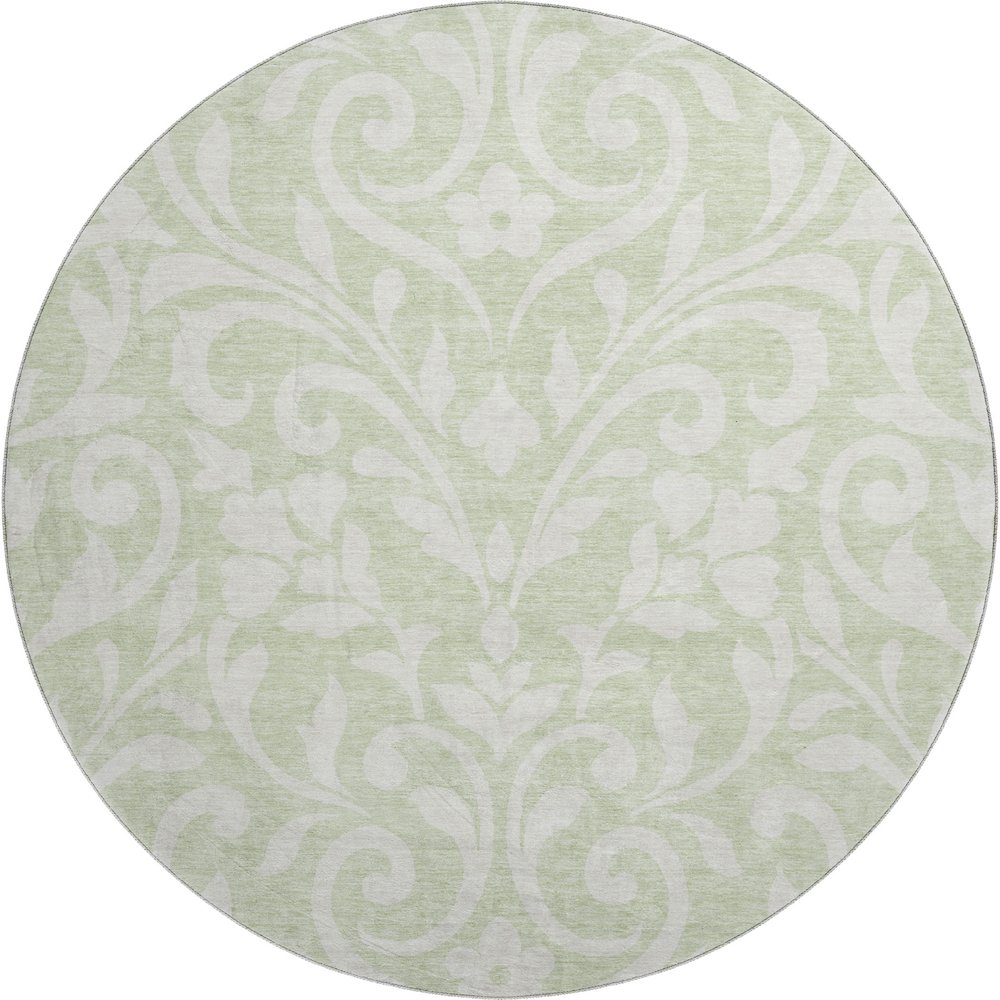 Premium Machine Washable Mayfield AMF875 Aloe 8' x 8' Round Rug. Picture 1