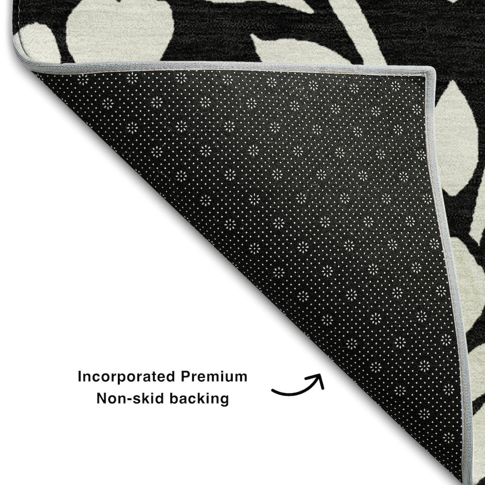 Premium Machine Washable Mayfield AMF875 Black 1'8" x 2'6" Rug. Picture 2