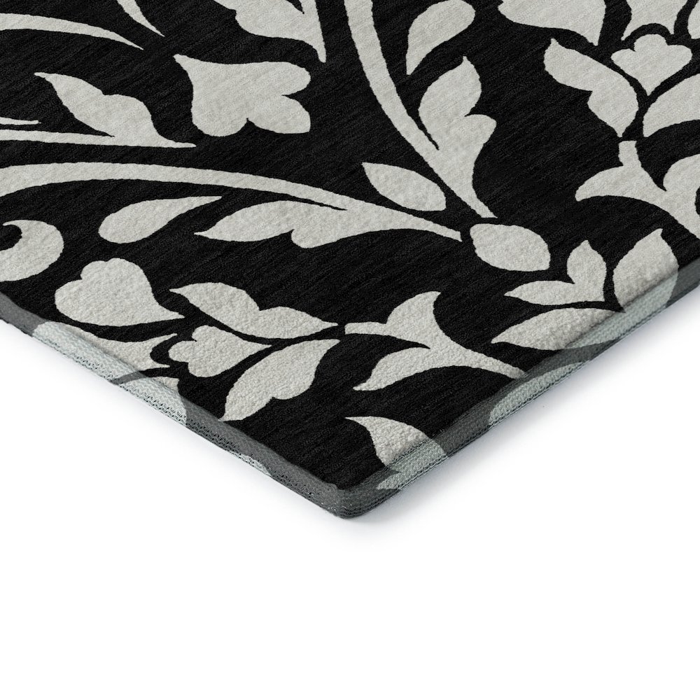 Premium Machine Washable Mayfield AMF875 Black 1'8" x 2'6" Rug. Picture 3