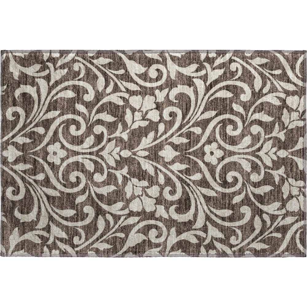 Premium Machine Washable Mayfield AMF875 Chocolate 1'8" x 2'6" Rug. Picture 1