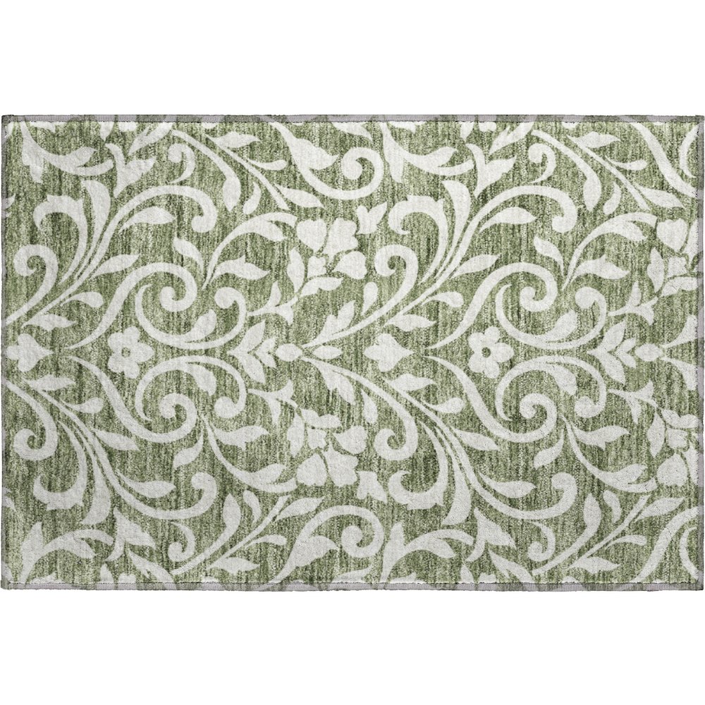 Premium Machine Washable Mayfield AMF875 Fern 1'8" x 2'6" Rug. Picture 1