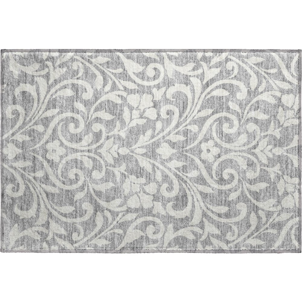Premium Machine Washable Mayfield AMF875 Gray 1'8" x 2'6" Rug. Picture 1