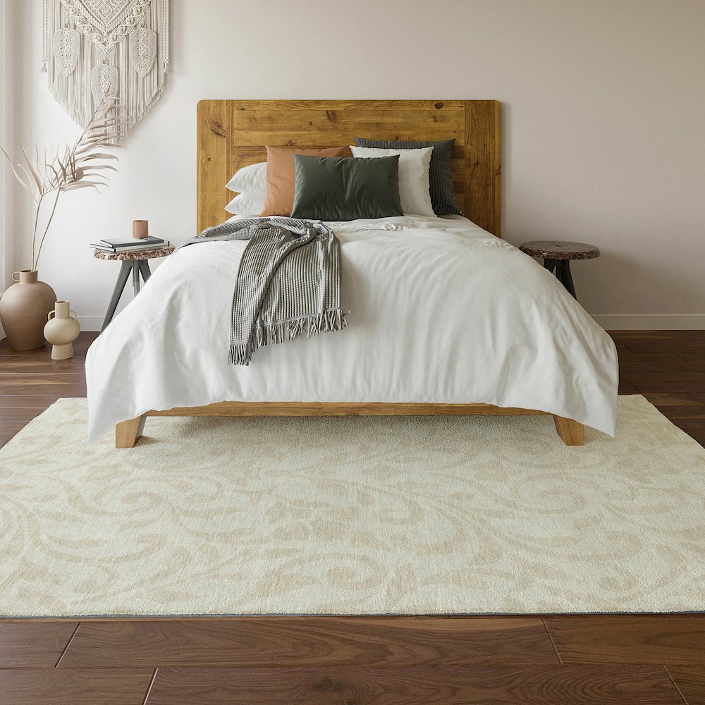 Premium Machine Washable Mayfield AMF875 Ivory 2'6" x 3'10" Rug. Picture 6