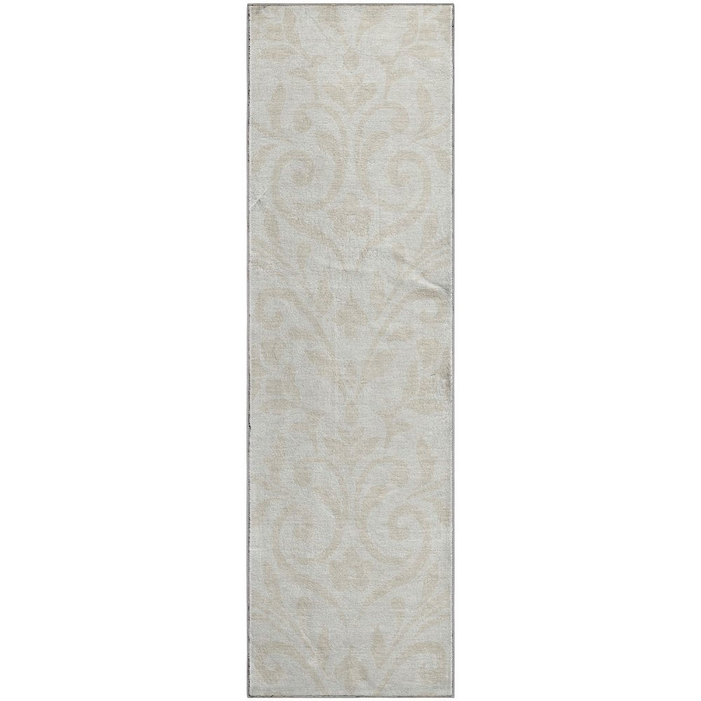 Premium Machine Washable Mayfield AMF875 Ivory 2'3" x 7'6" Runner Rug. Picture 1