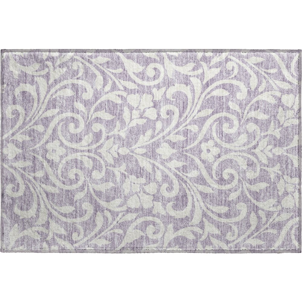 Premium Machine Washable Mayfield AMF875 Lavender 1'8" x 2'6" Rug. Picture 1