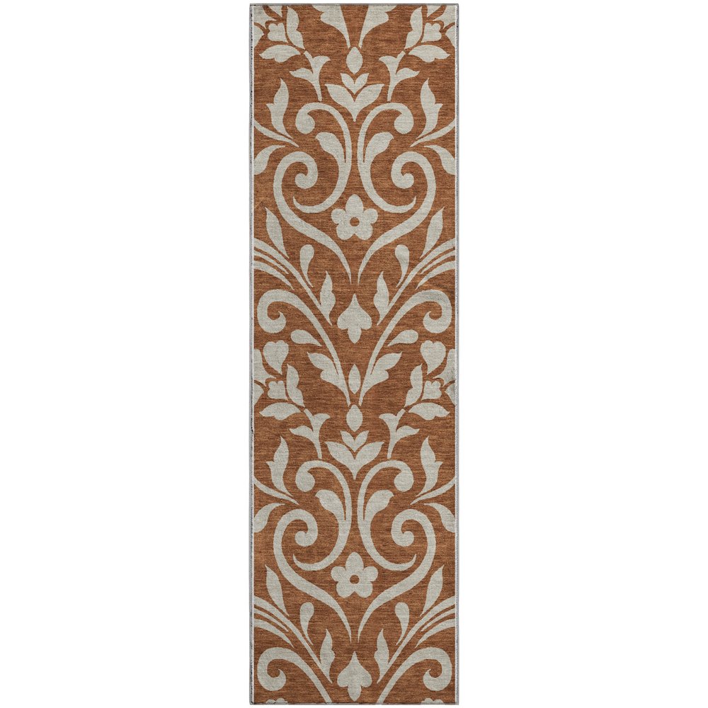 Premium Machine Washable Mayfield AMF875 Paprika 2'3" x 7'6" Runner Rug. Picture 1