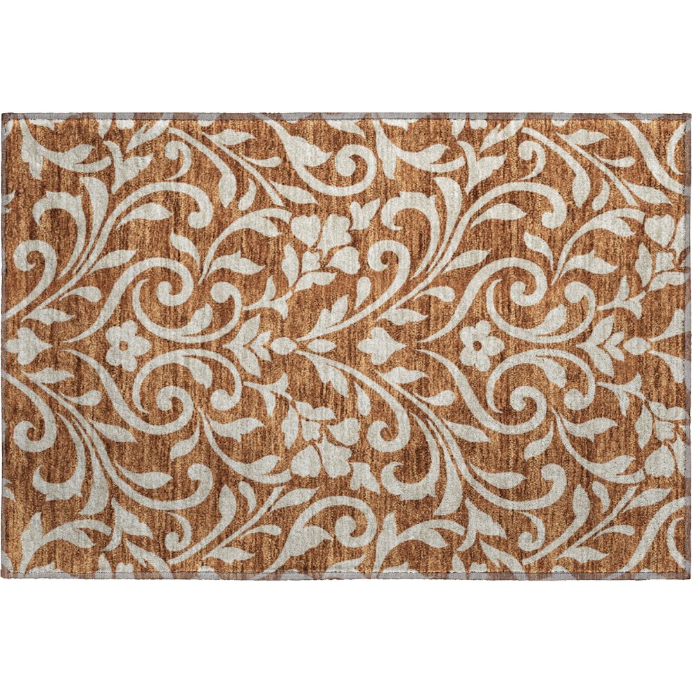 Premium Machine Washable Mayfield AMF875 Paprika 1'8" x 2'6" Rug. Picture 1
