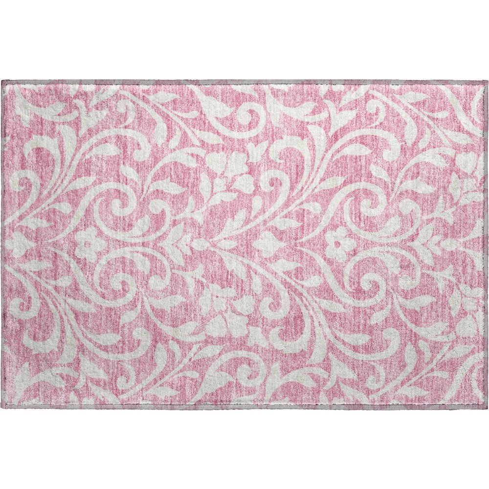 Premium Machine Washable Mayfield AMF875 Pink 1'8" x 2'6" Rug. Picture 1