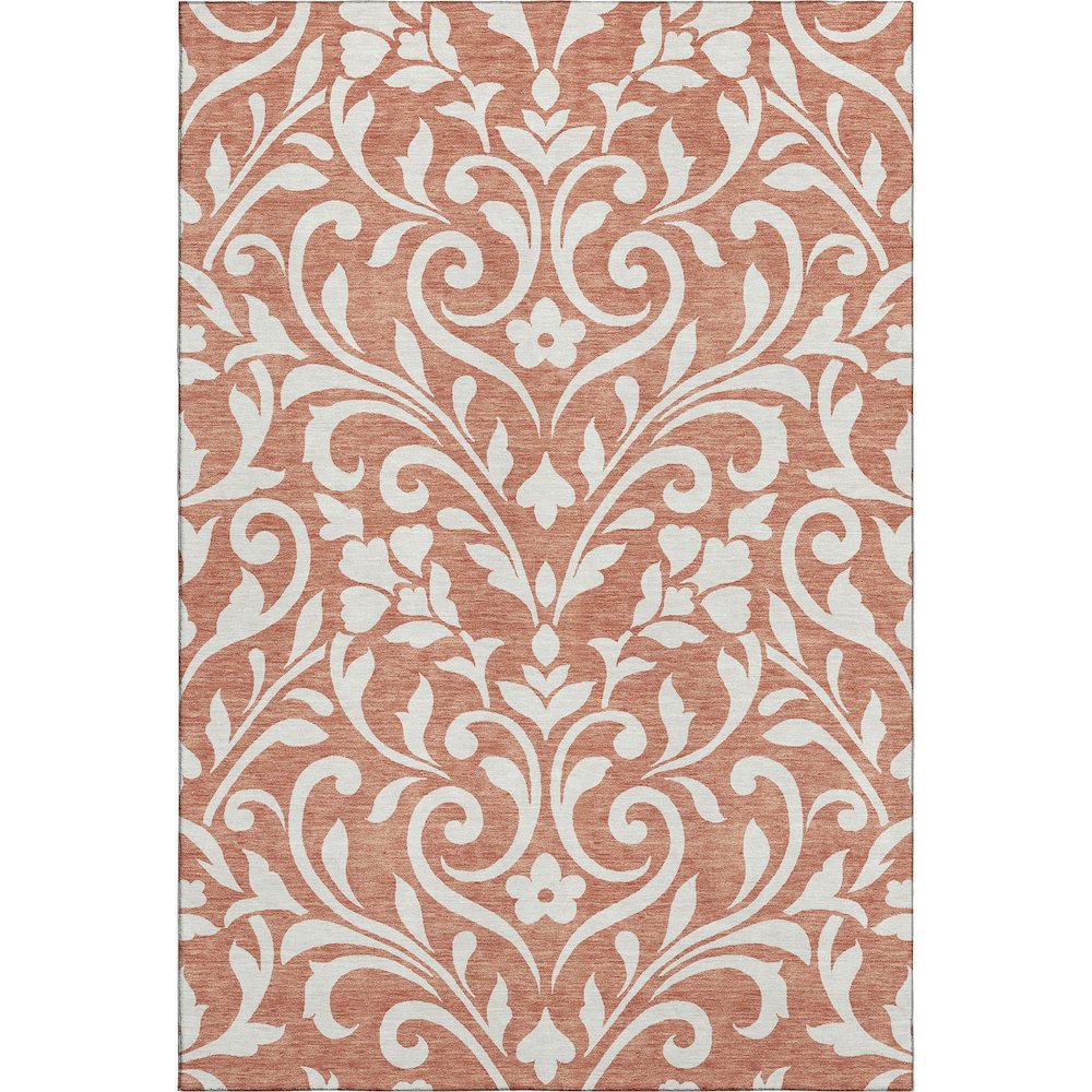 Premium Machine Washable Mayfield AMF875 Salmon 2'6" x 3'10" Rug. Picture 1