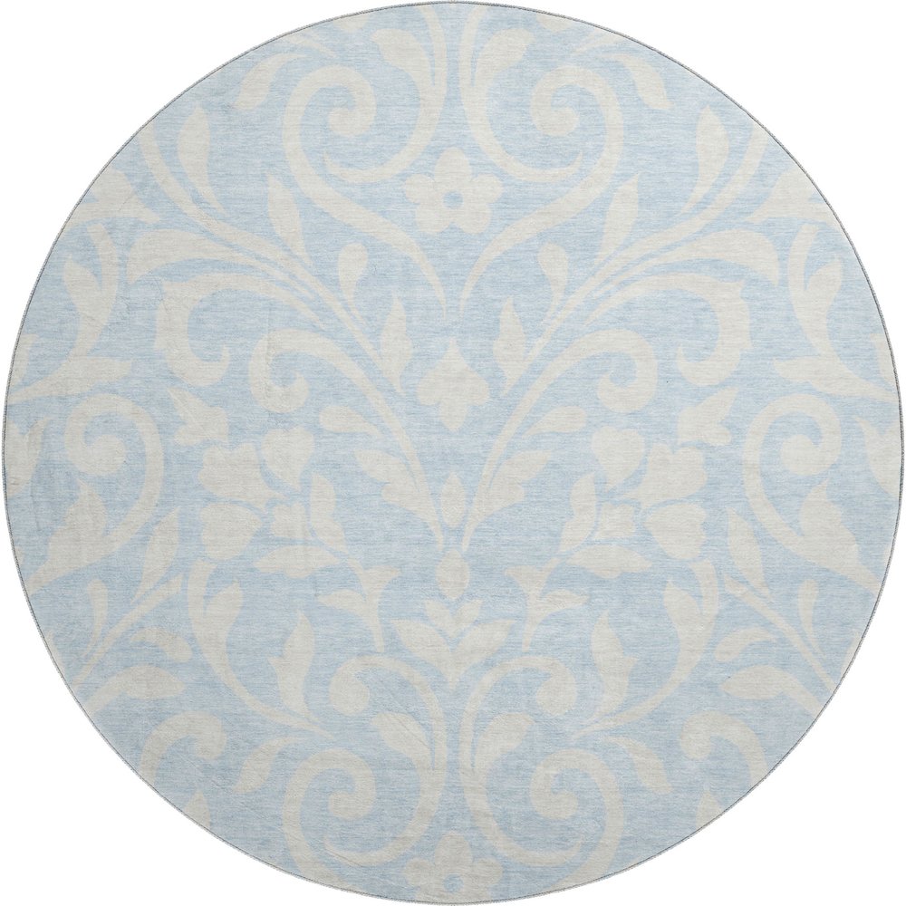 Premium Machine Washable Mayfield AMF875 Sky 8' x 8' Round Rug. Picture 1