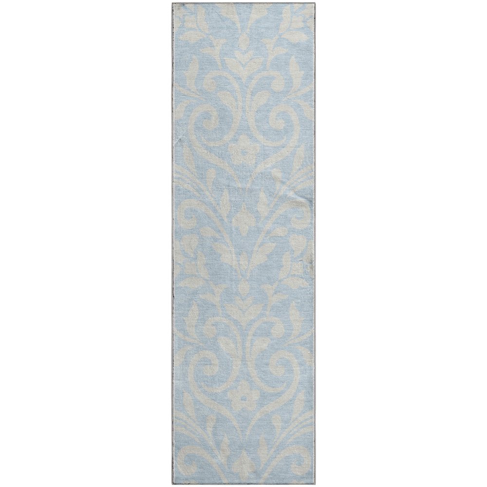 Premium Machine Washable Mayfield AMF875 Sky 2'3" x 7'6" Runner Rug. Picture 1