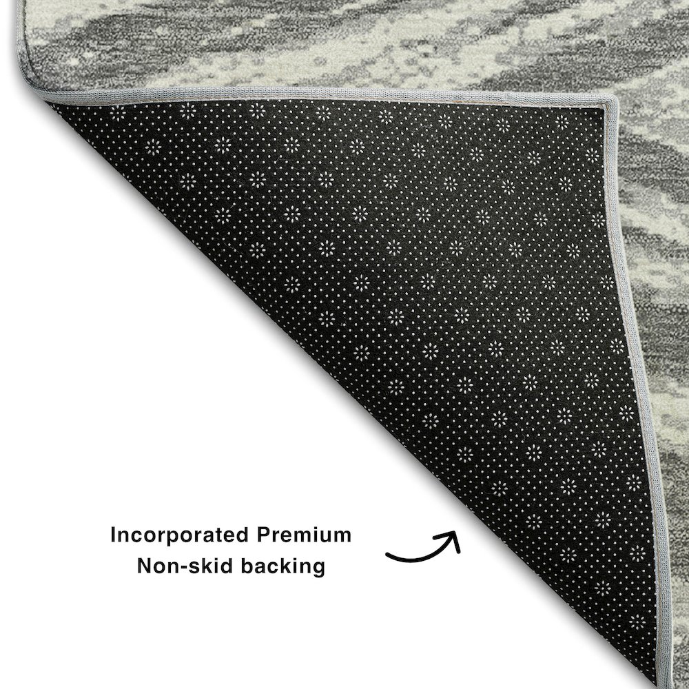 Premium Machine Washable Mayfield AMF876 Gray 1'8" x 2'6" Rug. Picture 2