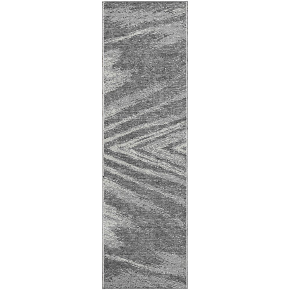 Premium Machine Washable Mayfield AMF876 Gray 2'3" x 7'6" Runner Rug. Picture 1
