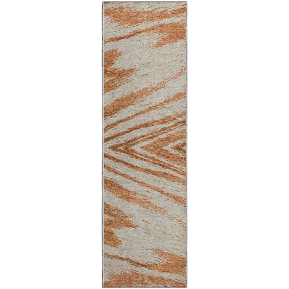 Premium Machine Washable Mayfield AMF876 Paprika 2'3" x 7'6" Runner Rug. Picture 1