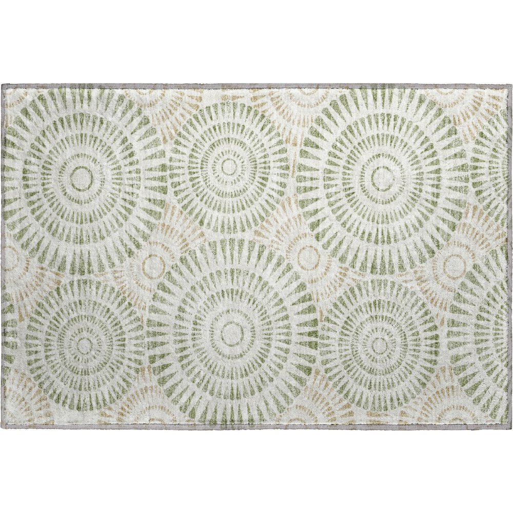 Premium Machine Washable Mayfield AMF877 Aloe 1'8" x 2'6" Rug. Picture 1