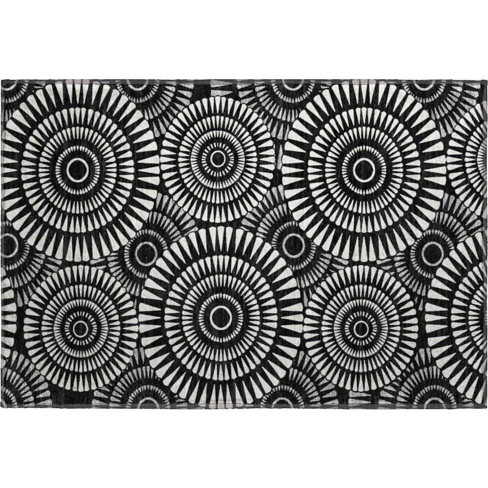 Premium Machine Washable Mayfield AMF877 Black 1'8" x 2'6" Rug. Picture 1