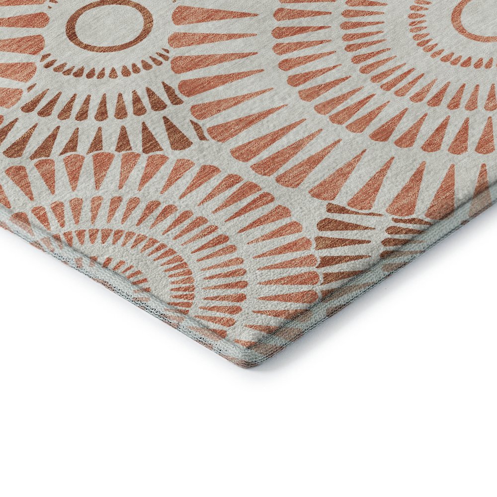 Premium Machine Washable Mayfield AMF877 Coral 1'8" x 2'6" Rug. Picture 3
