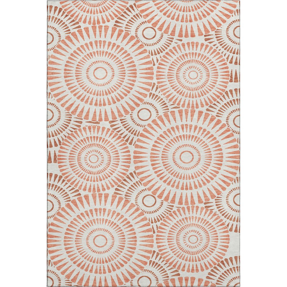 Premium Machine Washable Mayfield AMF877 Coral 2'6" x 3'10" Rug. Picture 1
