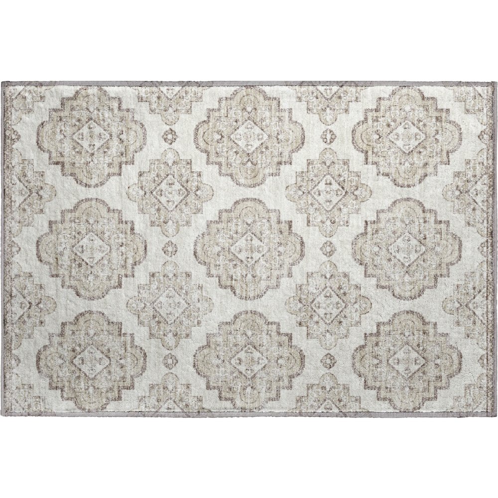 Premium Machine Washable Mayfield AMF878 Ivory 1'8" x 2'6" Rug. Picture 1