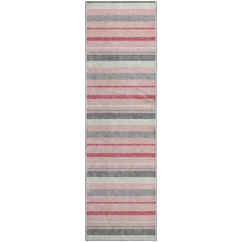 Premium Machine Washable Mayfield AMF879 Pink 2'3" x 7'6" Runner Rug. Picture 1