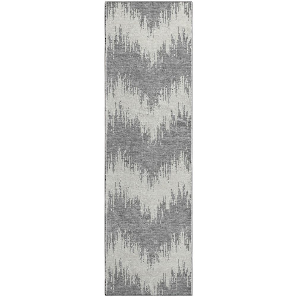 Premium Machine Washable Mayfield AMF880 Gray 2'3" x 7'6" Runner Rug. Picture 1
