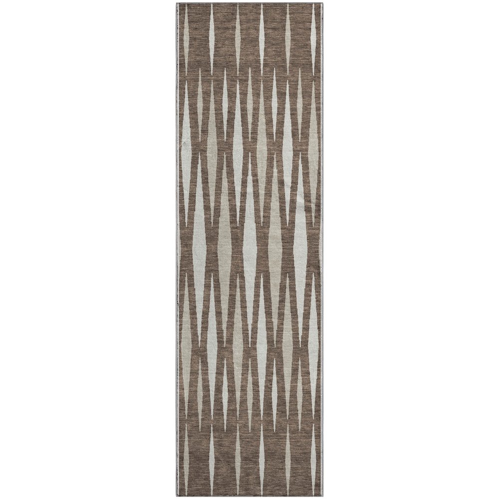 Premium Machine Washable Mayfield AMF881 Brown 2'3" x 7'6" Runner Rug. Picture 1