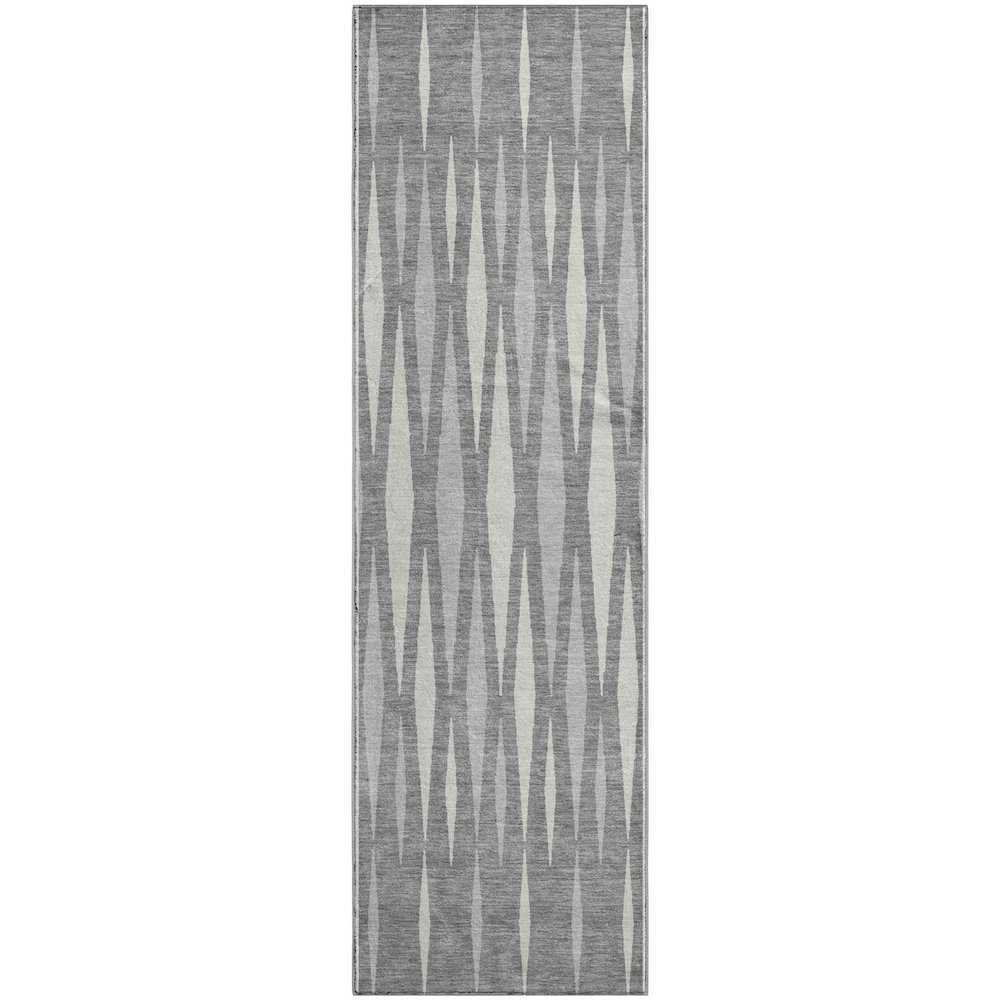 Premium Machine Washable Mayfield AMF881 Gray 2'3" x 7'6" Runner Rug. Picture 1