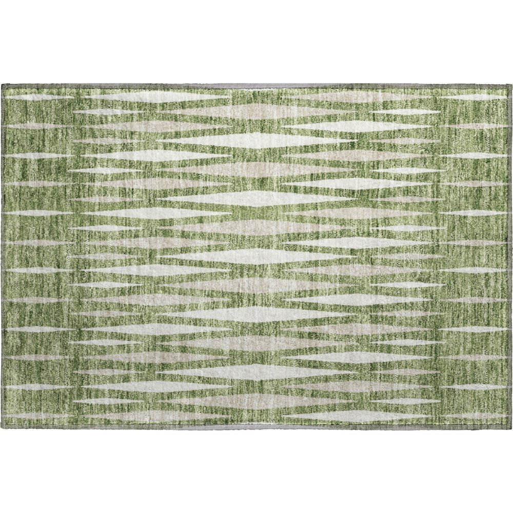 Premium Machine Washable Mayfield AMF881 Green 1'8" x 2'6" Rug. Picture 1