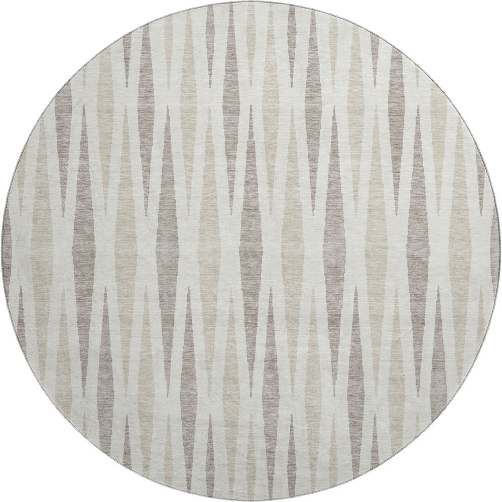 Premium Machine Washable Mayfield AMF881 Ivory 8' x 8' Round Rug. Picture 1