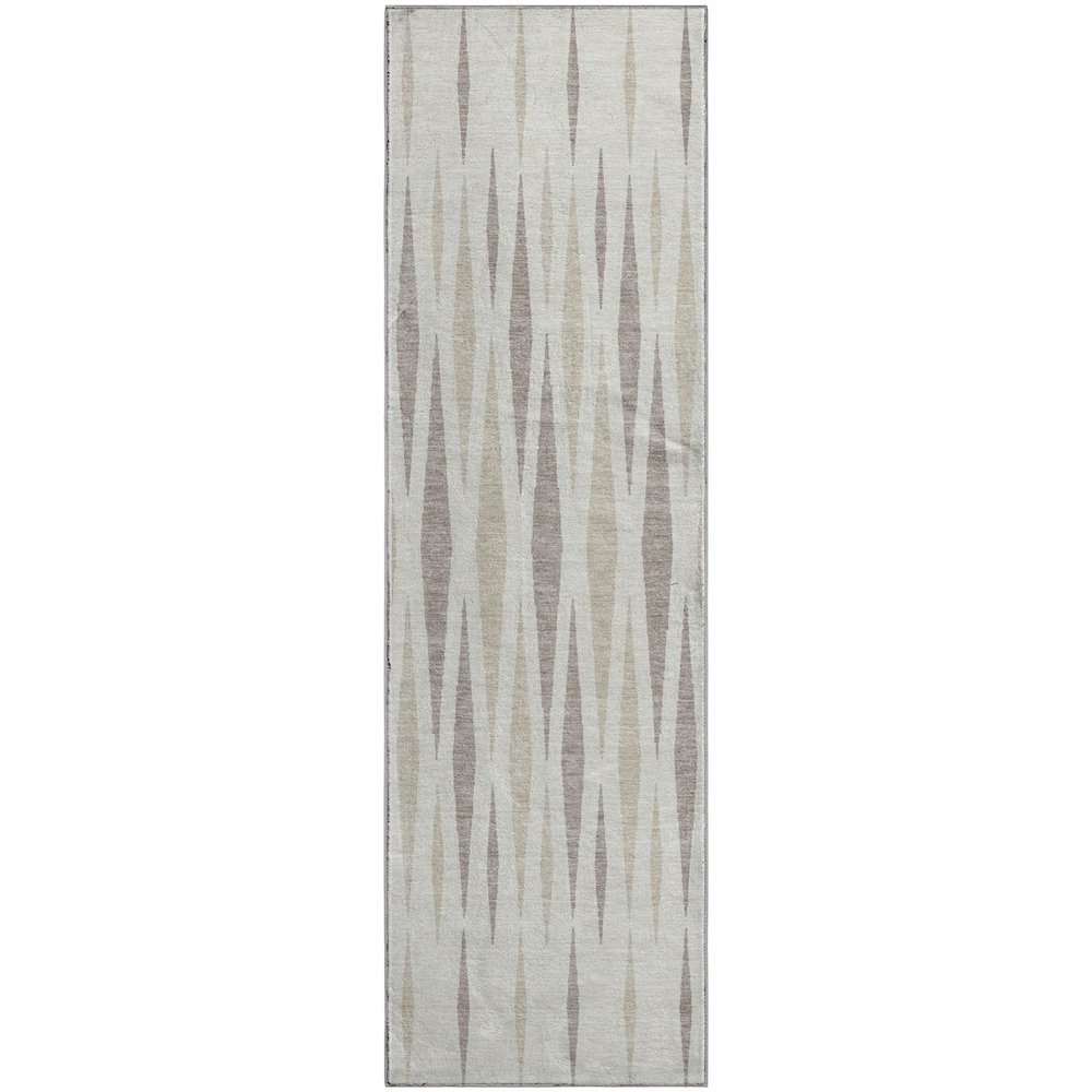 Premium Machine Washable Mayfield AMF881 Ivory 2'3" x 7'6" Runner Rug. Picture 1