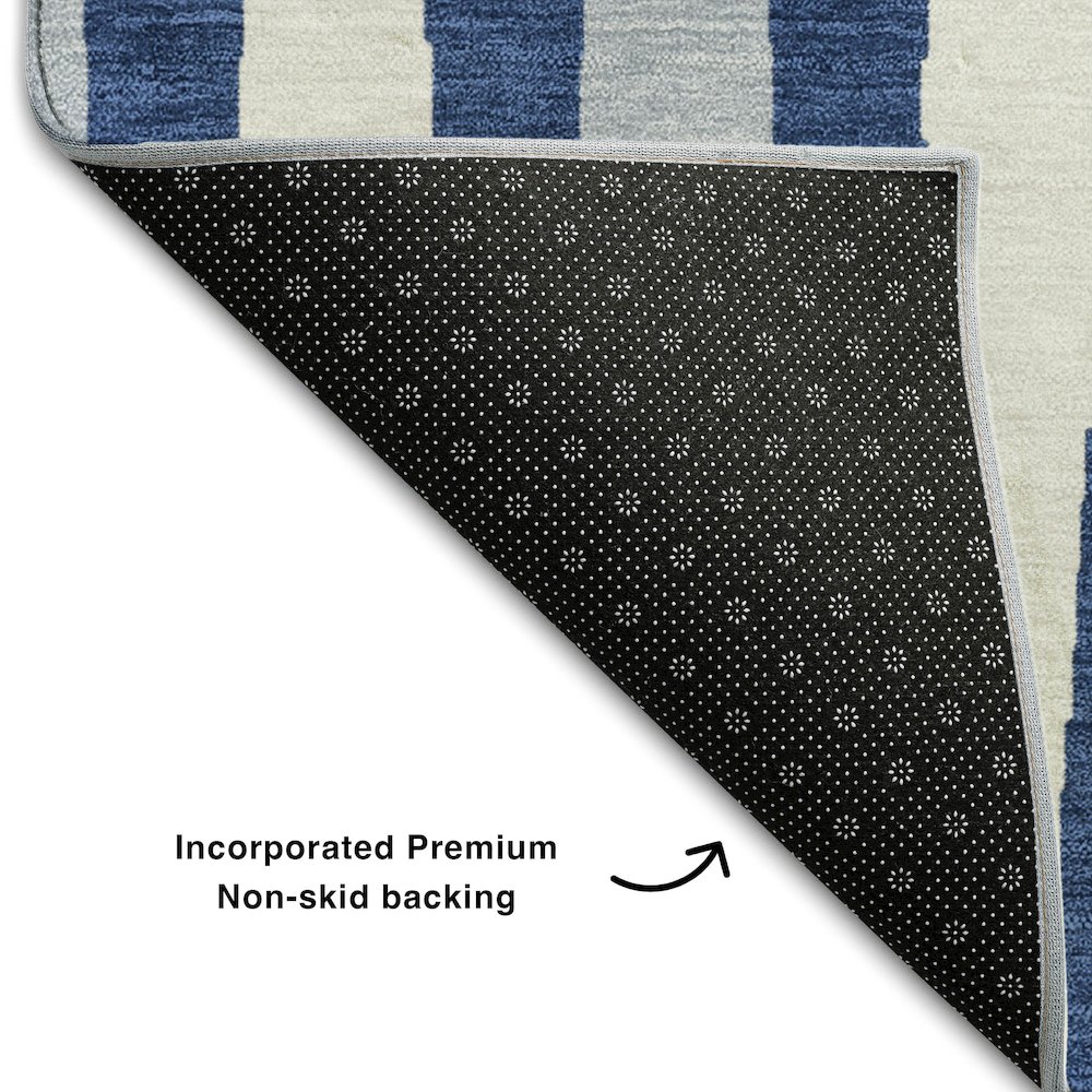 Premium Machine Washable Mayfield AMF881 Navy 1'8" x 2'6" Rug. Picture 2
