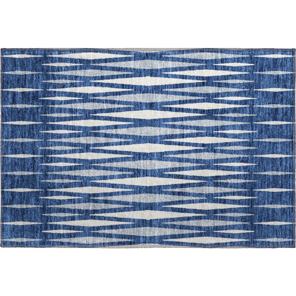Premium Machine Washable Mayfield AMF881 Navy 1'8" x 2'6" Rug. Picture 1