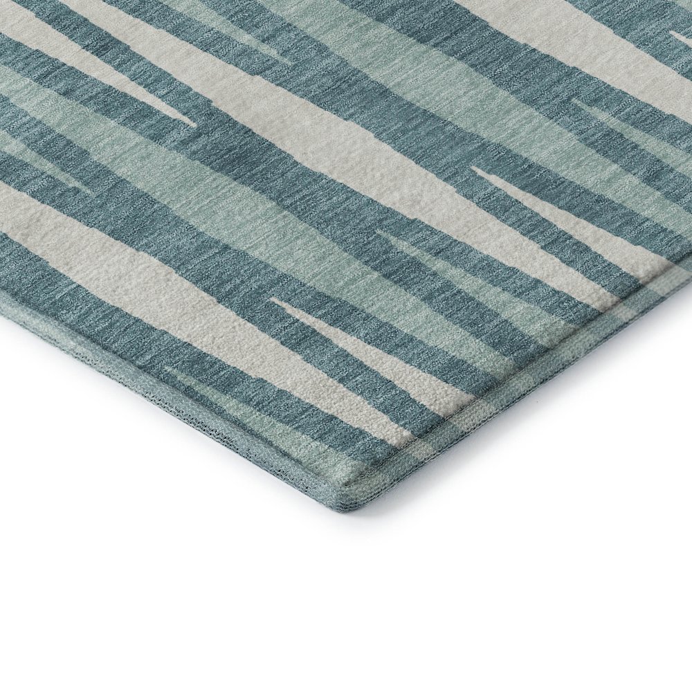 Premium Machine Washable Mayfield AMF881 Teal 1'8" x 2'6" Rug. Picture 3