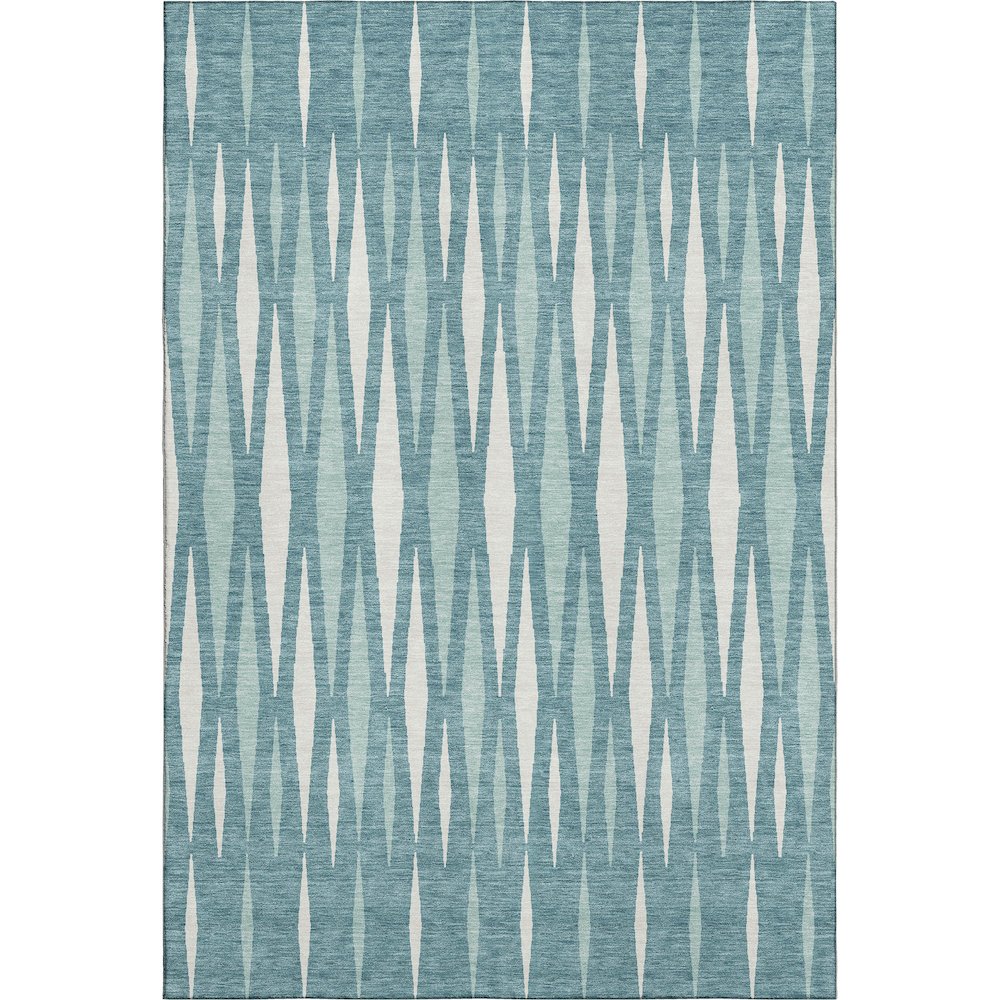 Premium Machine Washable Mayfield AMF881 Teal 2'6" x 3'10" Rug. Picture 1