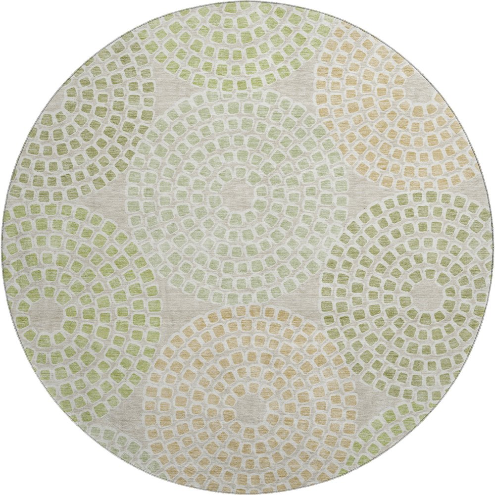 Premium Machine Washable Mayfield AMF882 Aloe 8' x 8' Round Rug. Picture 1