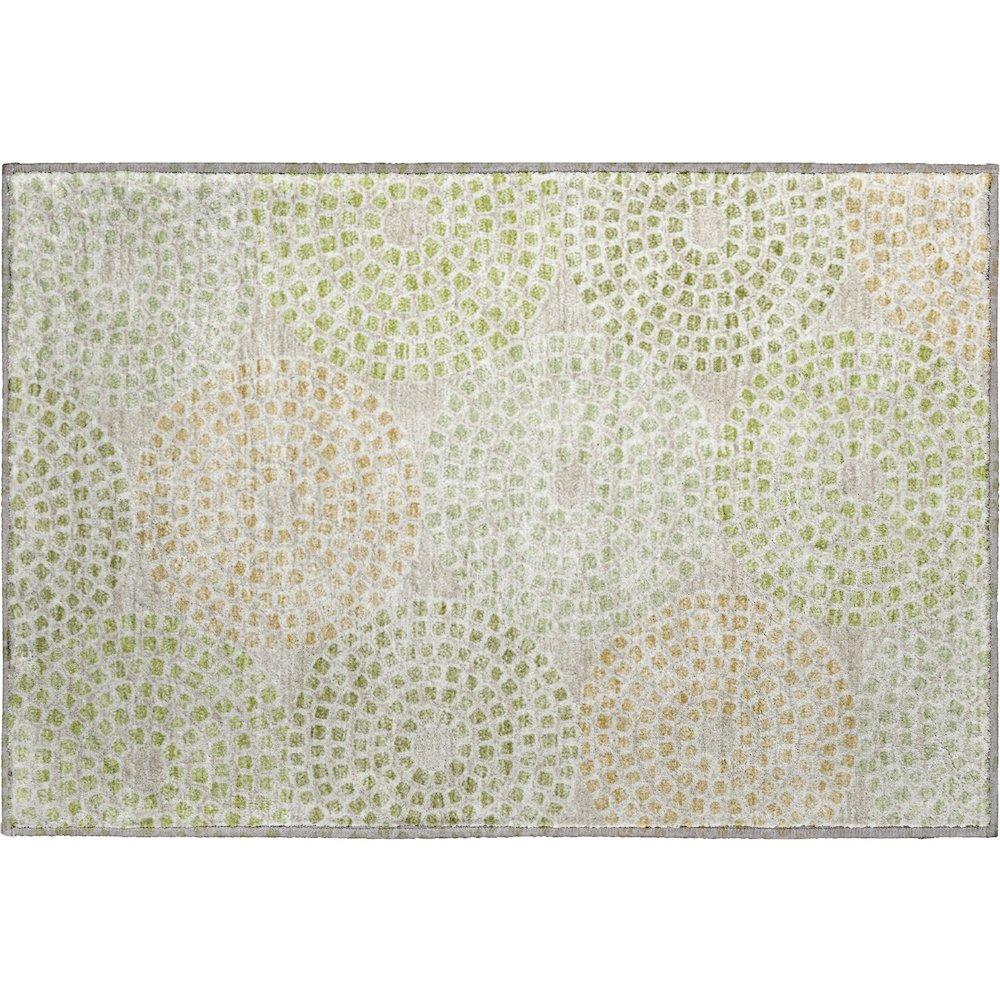 Premium Machine Washable Mayfield AMF882 Aloe 1'8" x 2'6" Rug. Picture 1