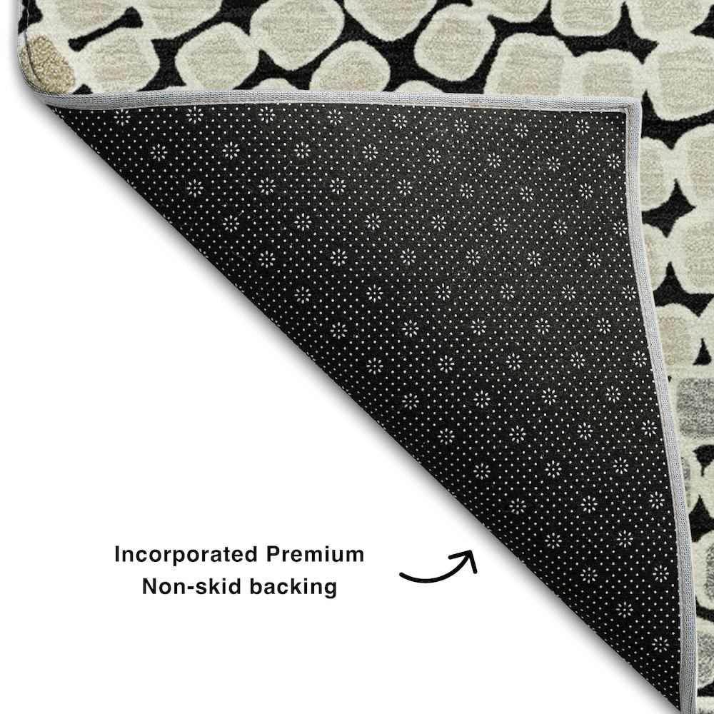 Premium Machine Washable Mayfield AMF882 Black 1'8" x 2'6" Rug. Picture 2