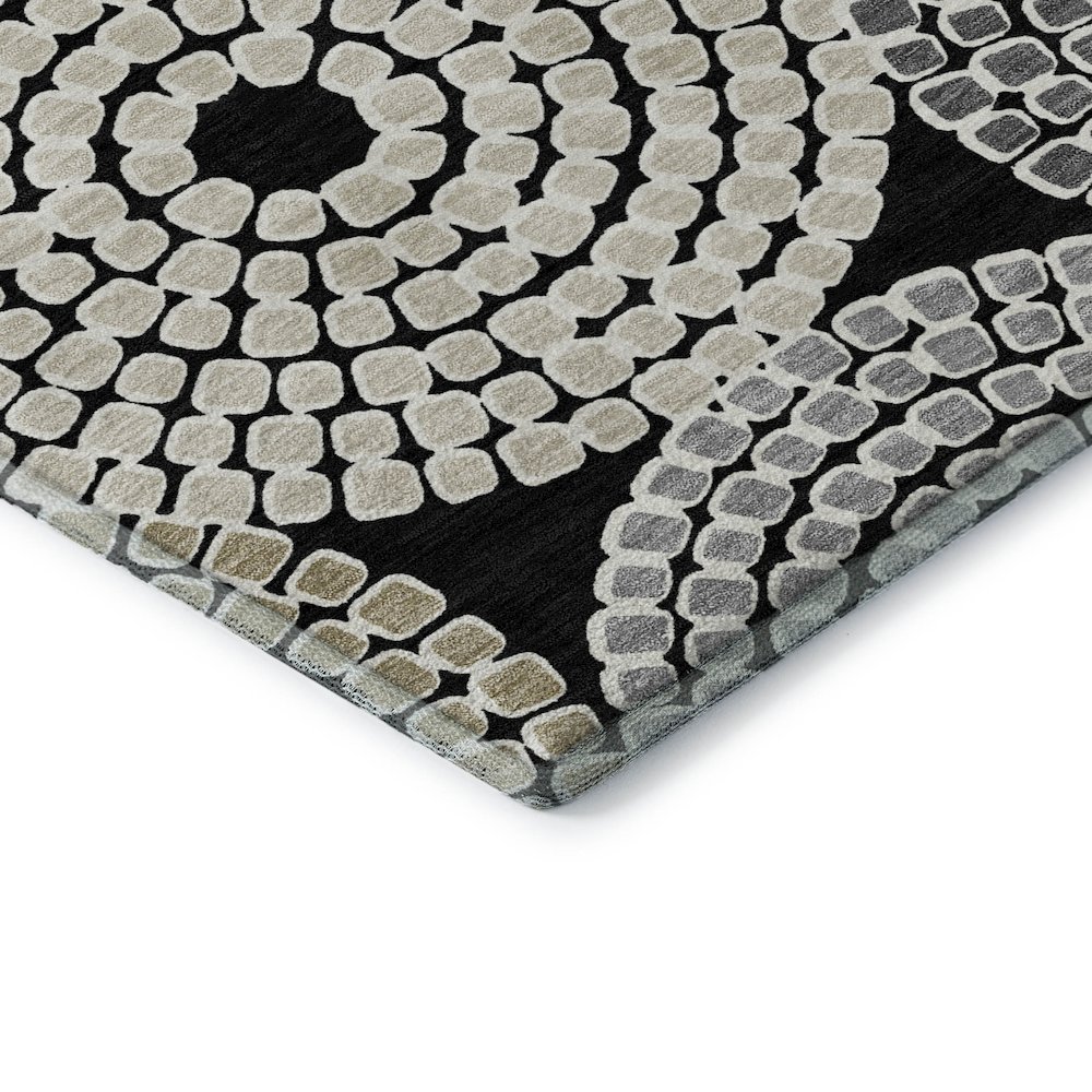 Premium Machine Washable Mayfield AMF882 Black 1'8" x 2'6" Rug. Picture 3