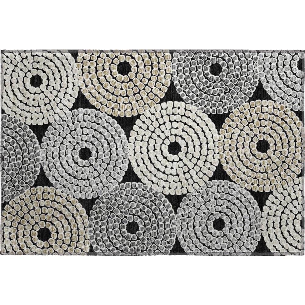 Premium Machine Washable Mayfield AMF882 Black 1'8" x 2'6" Rug. Picture 1