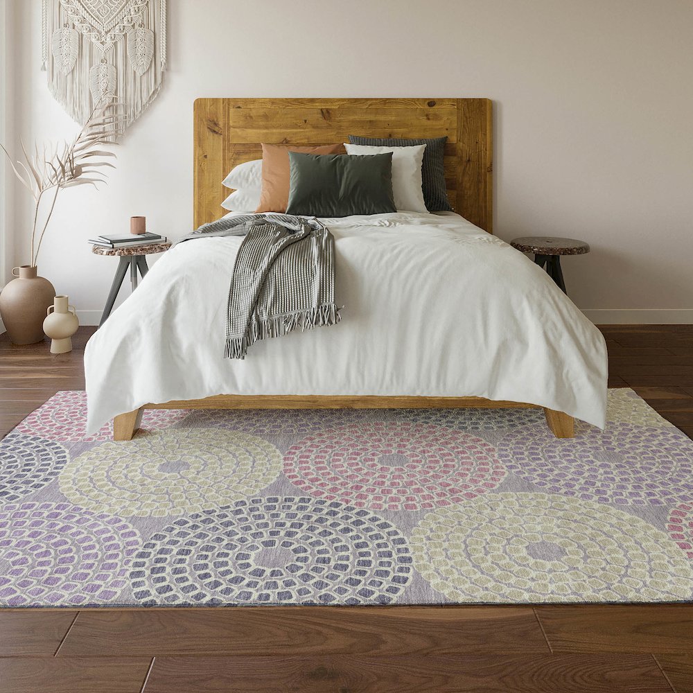 Premium Machine Washable Mayfield AMF882 Lavender 2'6" x 3'10" Rug. Picture 6