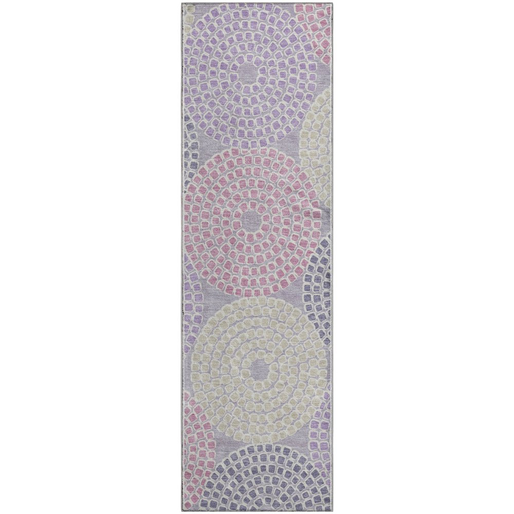 Premium Machine Washable Mayfield AMF882 Lavender 2'3" x 7'6" Runner Rug. Picture 1