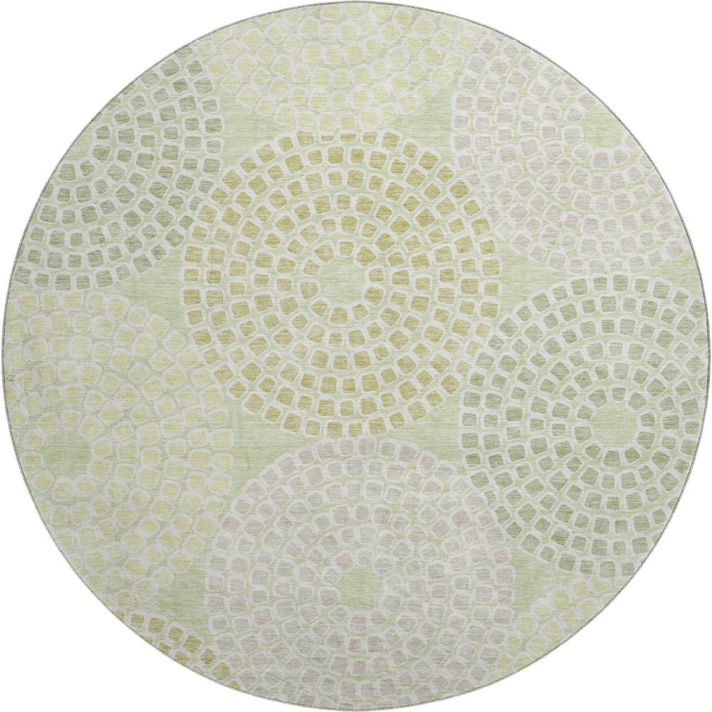 Premium Machine Washable Mayfield AMF882 Mint 8' x 8' Round Rug. Picture 1