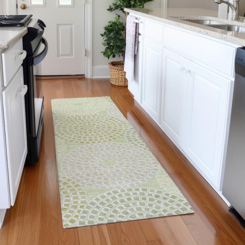 Premium Machine Washable Mayfield AMF882 Mint 2'3" x 7'6" Runner Rug. Picture 5