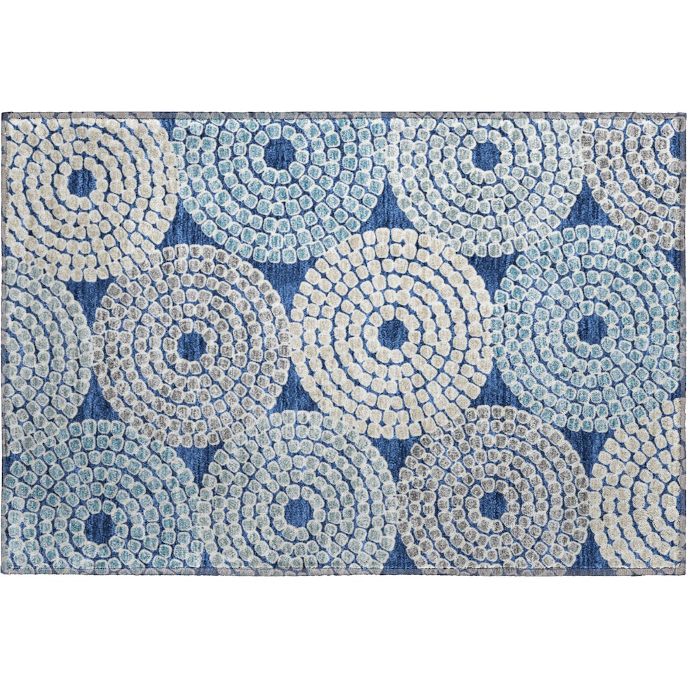 Premium Machine Washable Mayfield AMF882 Navy 1'8" x 2'6" Rug. Picture 1