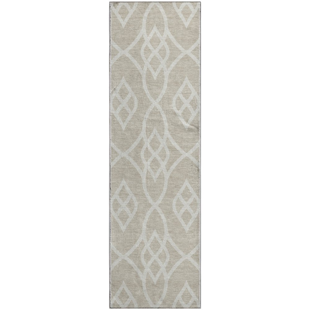 Premium Machine Washable Mayfield AMF884 Beige 2'3" x 7'6" Runner Rug. Picture 1