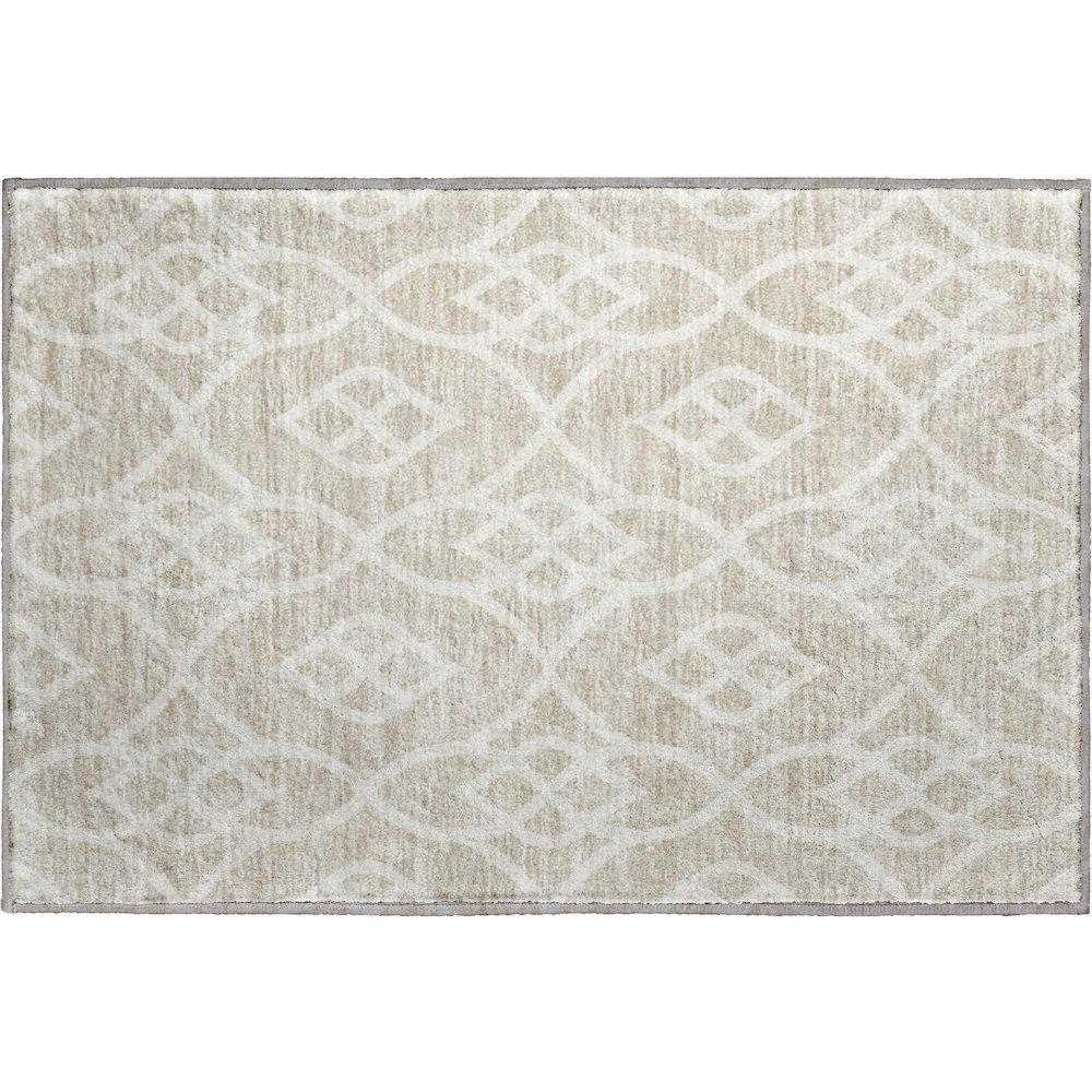 Premium Machine Washable Mayfield AMF884 Beige 1'8" x 2'6" Rug. Picture 1