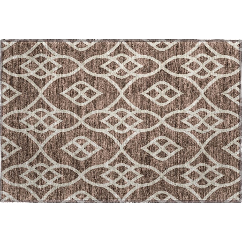 Premium Machine Washable Mayfield AMF884 Chocolate 1'8" x 2'6" Rug. Picture 1