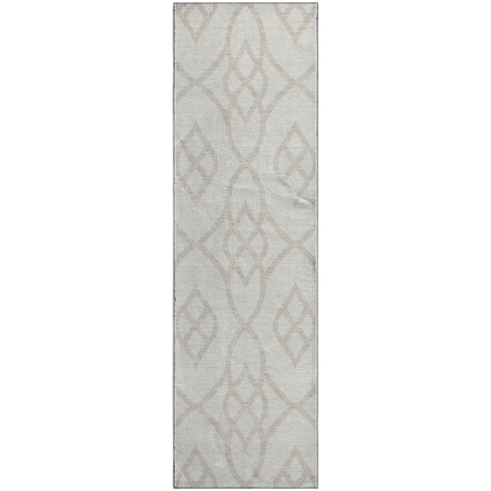Premium Machine Washable Mayfield AMF884 Ivory 2'3" x 7'6" Runner Rug. Picture 1